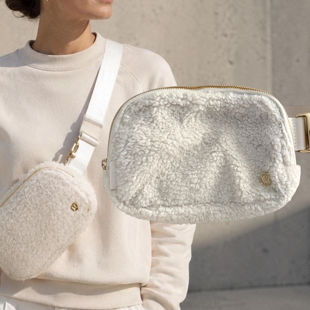 Lululemon Everywhere Belt Bag Fleece White Gold OS